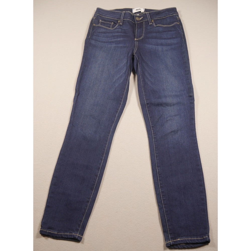 Paige Verdugo Ankle Jeans Women 27 Blue Skinny Stretch Mid Rise Denim